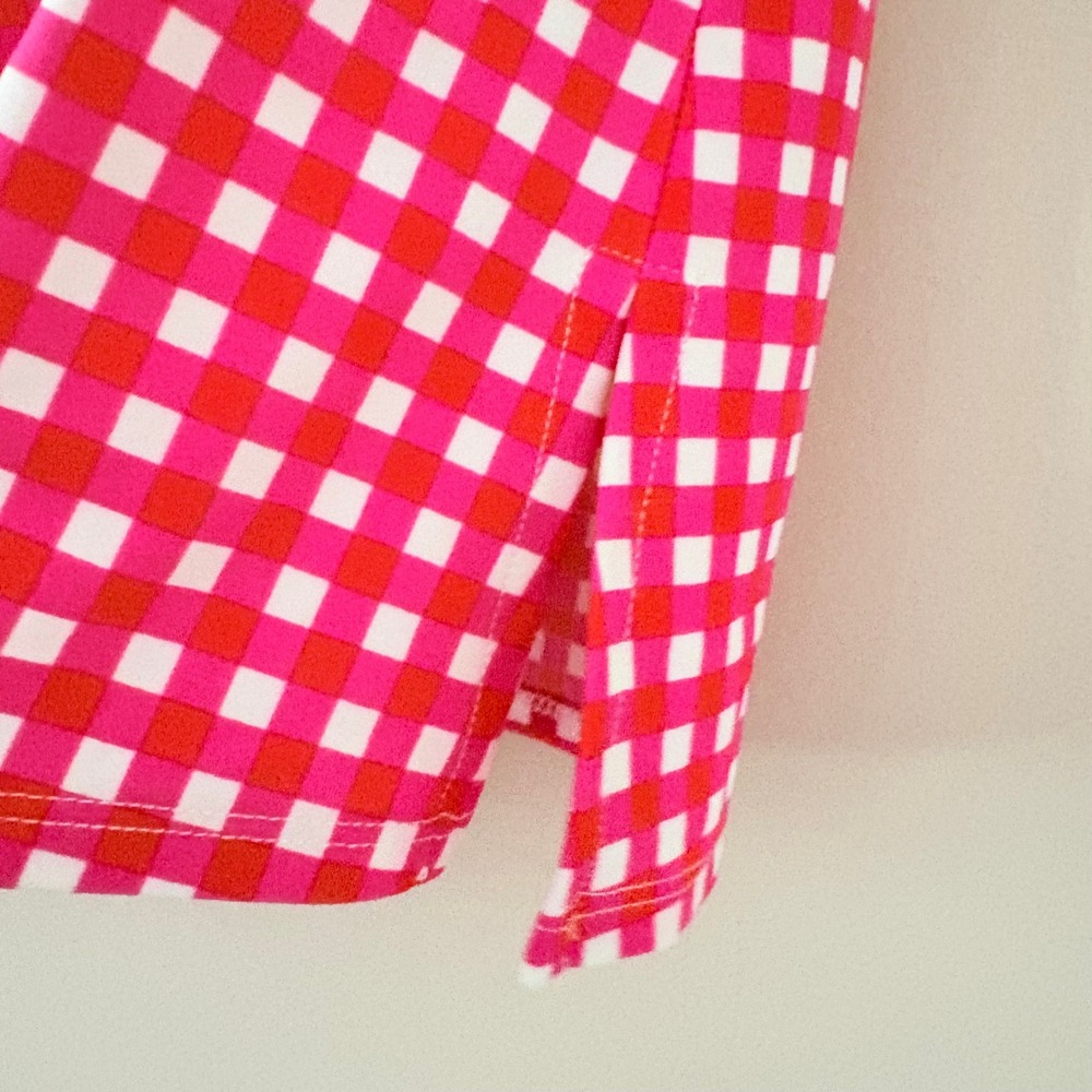 Jude Connally Skort Sonia Large Pink Gingham Preppy Golf Tennis Jude Cloth - Picture 7 of 10